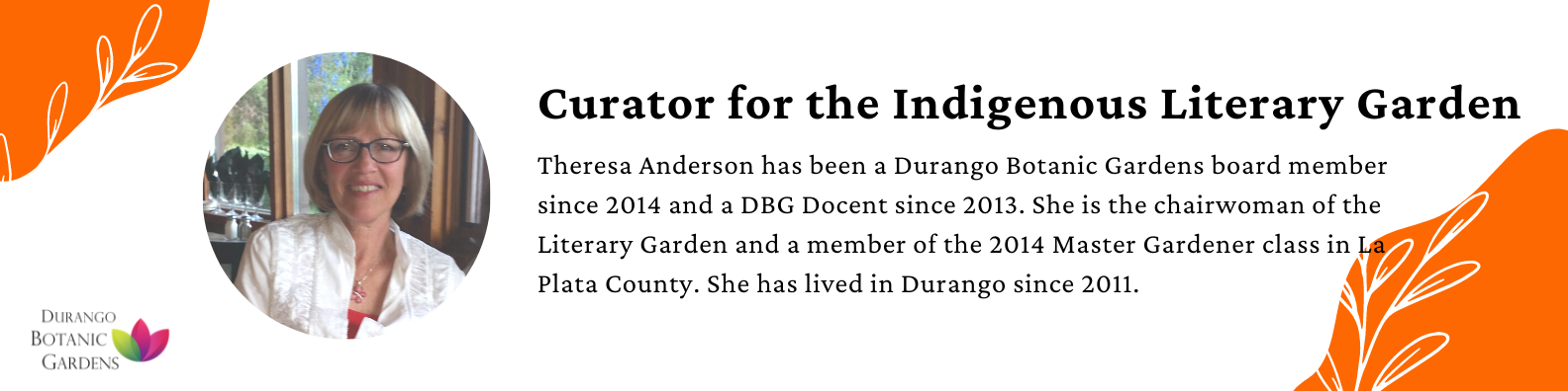 Theresa Anderson is the co-curator for the Indigenous Literary Garden